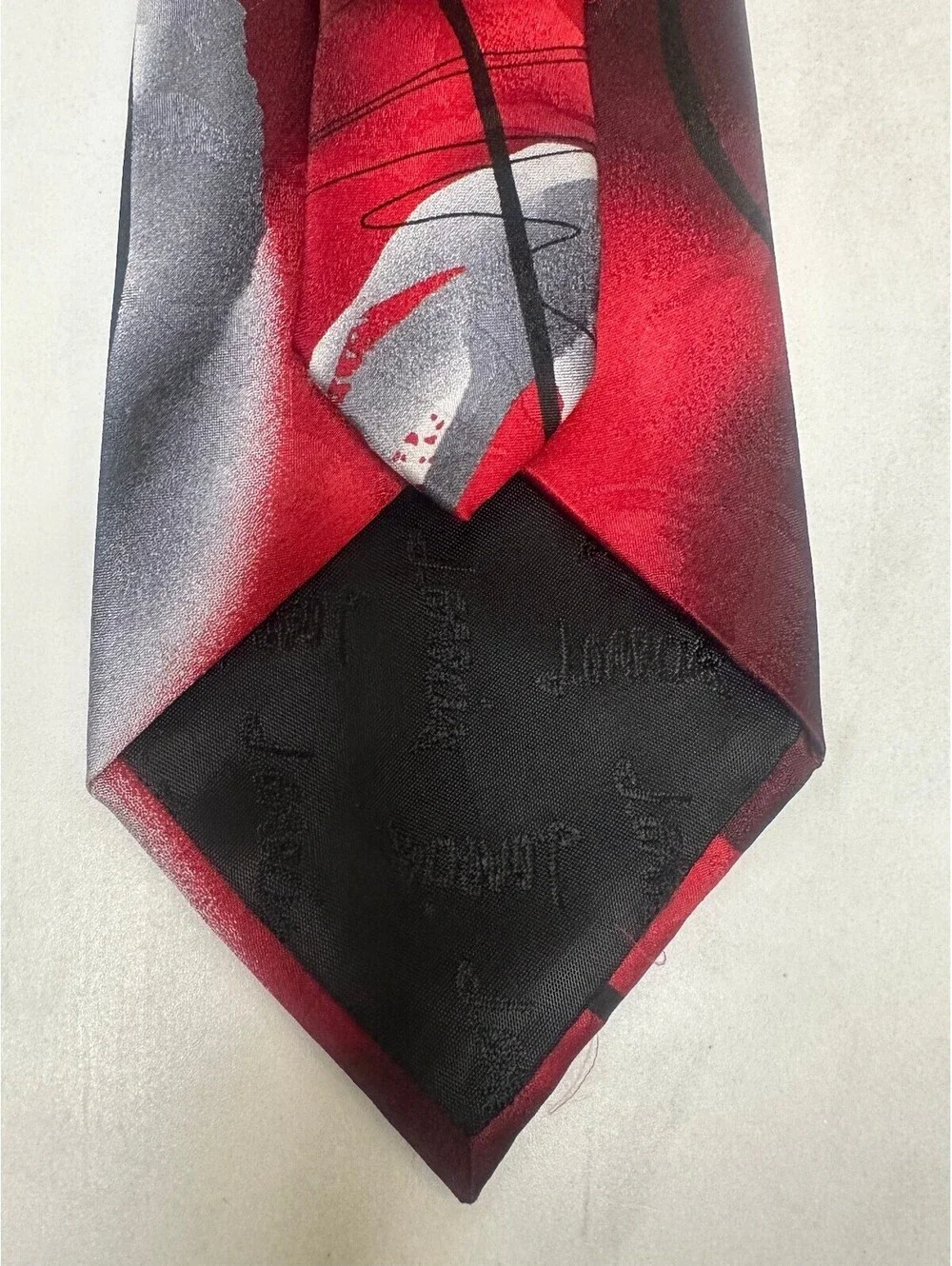 Vintage J. Garcia Nature Morte Collection 54 burgundy abstract 100% silk tie